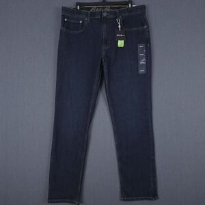 Eddie Bauer Voyager Flex Jeans 2.0 Mens 36x30 Blue Dark Wash Slim Straight Denim